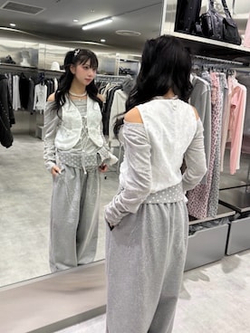 「アイテム（スウェットパンツ）」を使った、Never mind the XU / Chikashitsu+さん（レディース・153cm）の秋コーディネート