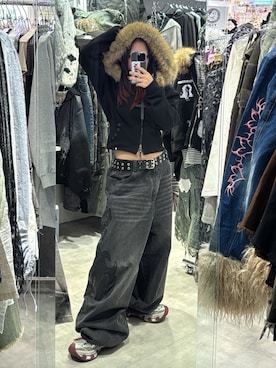 「Never mind the XU / Chikashitsu+（ネバーマインド ザ エックスユー / チカシツプラス）のアイテム（ネックレス）」を使った、Never mind the XU / Chikashitsu+さん（レディース・153cm）の秋コーディネート