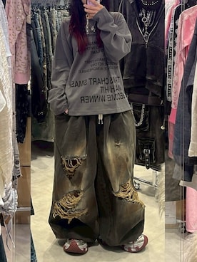 「アイテム（ネックレス）」を使った、Never mind the XU / Chikashitsu+さん（レディース・153cm）の秋コーディネート