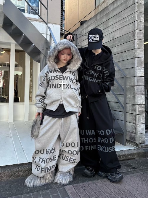 nmtc+】lettering cropped zip up hoodie / 【エヌエムティーシー
