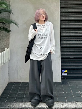 「ESC STUDIO（イーエスシースタジオ）のアイテム」を使った、Never mind the XU / Chikashitsu+さん（レディース・161cm）の冬コーディネート