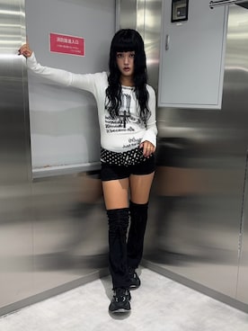 「Never mind the XU / Chikashitsu+（ネバーマインド ザ エックスユー / チカシツプラス）のアイテム」を使った、Never mind the XU / Chikashitsu+さん（レディース・165cm）の秋コーディネート