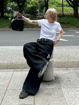 「ESC STUDIO（イーエスシースタジオ）のアイテム」を使った、Never mind the XU / Chikashitsu+さん（レディース・165cm）の夏コーディネート