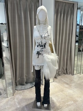 「アイテム（レッグウォーマー）」を使った、Never mind the XU / Chikashitsu+さん（レディース・160cm）の秋コーディネート