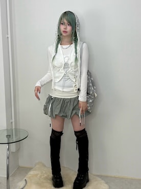 「アイテム（バックパック/リュック）」を使った、Never mind the XU / Chikashitsu+さん（レディース・160cm）の秋コーディネート