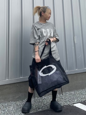 「TGNS（ツーガンズ）のアイテム」を使った、Never mind the XU / Chikashitsu+さん（レディース・150cm）の夏コーディネート