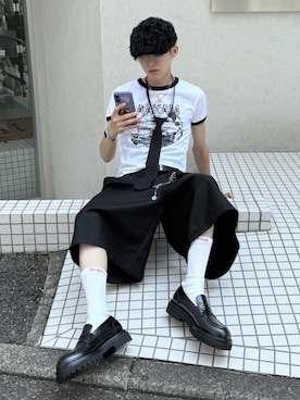 「アイテム（ハンチング/ベレー帽）」を使った、Never mind the XU / Chikashitsu+さん（メンズ・171cm）の夏コーディネート
