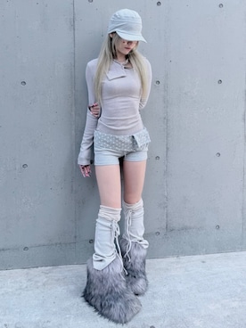 「FLAREUP（フレアアップ）の【FLAREUP】Braided Handmade Chain Belt / 【フレアアップ】ブレイデッドハンドメイドチェーンベルト（ベルト、グレー系）」を使った、Never mind the XU / Chikashitsu+さん（メンズ・167cm）の春コーディネート