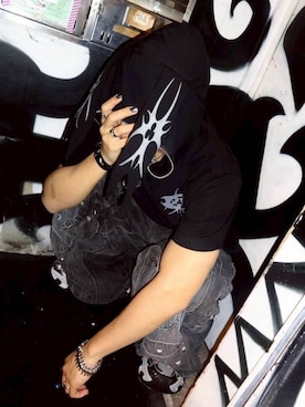 「NEXT IMPULSIVE（ネクストインプルーシブ）の【NEXT IMPULSIVE】Papillon Series / 【ネクストインプルーシブ】ボリュームスニーカー（スニーカー、ブラック系）」を使った、Never mind the XU / Chikashitsu+さん（レディース・157cm）の春コーディネート