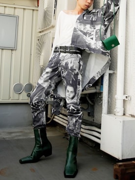 「SINCITY（シンシティ）のアイテム」を使った、Never mind the XU / Chikashitsu+さん（メンズ・173cm）の夏コーディネート