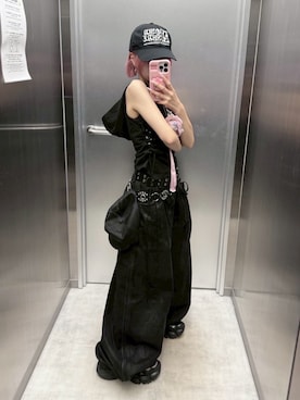 「NOT KNOWING（ノットノーイング）のアイテム」を使った、Never mind the XU / Chikashitsu+さん（レディース・152cm）の秋コーディネート