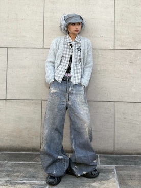 「SETUPEXE（セットアップイーエックスイー）のアイテム」を使った、Never mind the XU / Chikashitsu+さん（レディース・157cm）の冬コーディネート