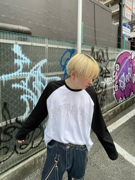 「Never mind the XU / Chikashitsu+（ネバーマインド ザ エックスユー / チカシツプラス）のアイテム」を使った、Never mind the XU / Chikashitsu+さん（メンズ・178cm）の夏コーディネート