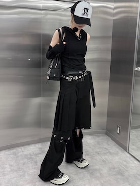 「ESC STUDIO（イーエスシースタジオ）のアイテム」を使った、Never mind the XU / Chikashitsu+さん（レディース・165cm）の夏コーディネート