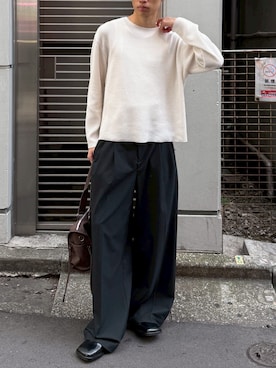 「クロップド丈」｜Never mind the XU / Chikashitsu+さん（メンズ・175cm）の春コーディネート
