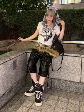 「Never mind the XU / Chikashitsu+（ネバーマインド ザ エックスユー / チカシツプラス）のアイテム」を使った、Never mind the XU / Chikashitsu+さん（レディース・156cm）の秋コーディネート