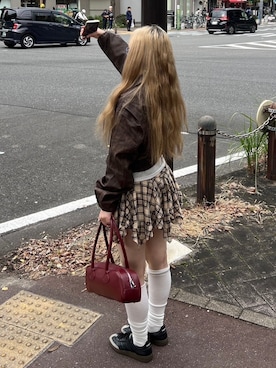 「Chikashitsu +（チカシツプラス）のアイテム（ジャケット/アウター）」を使った、Never mind the XU / Chikashitsu+さん（レディース・162cm）の秋コーディネート