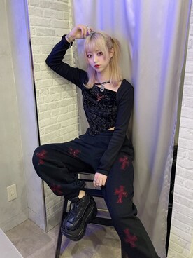 「ROSEAPPLE STUDIO（ローズアップルスタジオ）のアイテム」を使った、Never mind the XU / Chikashitsu+さん（レディース・163cm）の秋コーディネート