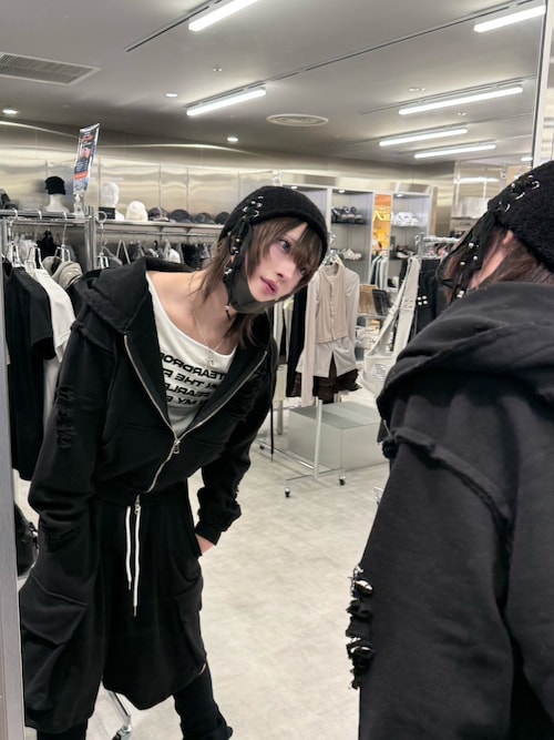 パーカー 「nmtc +」damage cropped zip up hoodie / 「エヌエムティー