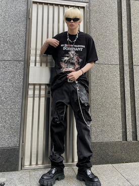 「DOMINANT（ドミナント）のアイテム」を使った、Never mind the XU / Chikashitsu+さん（メンズ・180cm）の夏コーディネート