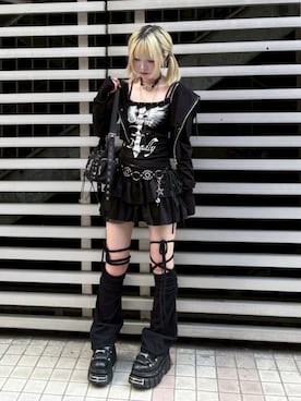 「アイテム（キーホルダー）」を使った、Never mind the XU / Chikashitsu+さん（レディース・164cm）の夏コーディネート