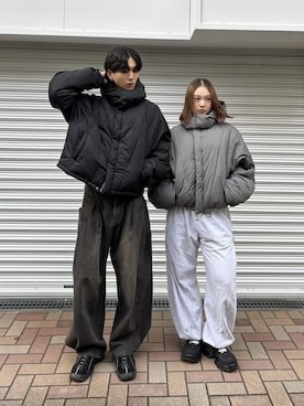 「Chikashitsu +（チカシツプラス）のアイテム」を使った、Never mind the XU / Chikashitsu+さん（メンズ・180cm）の冬コーディネート