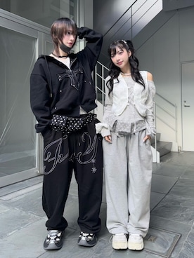 「アイテム（ネックレス）」を使った、Never mind the XU / Chikashitsu+さん（メンズ・172cm）の秋コーディネート