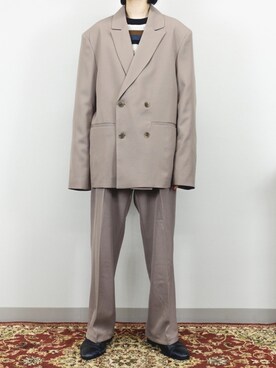 「Chikashitsu +（チカシツプラス）のアイテム（スラックス）」を使った、Never mind the XU / Chikashitsu+さん（レディース・163cm）の秋コーディネート