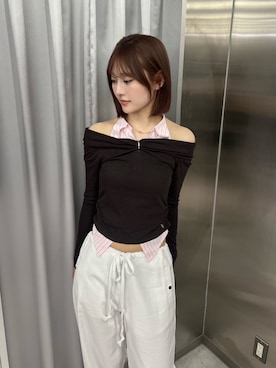 「CHERRYQUIRI（チェリーキュリー）のアイテム」を使った、Never mind the XU / Chikashitsu+さん（レディース・164cm）の秋コーディネート