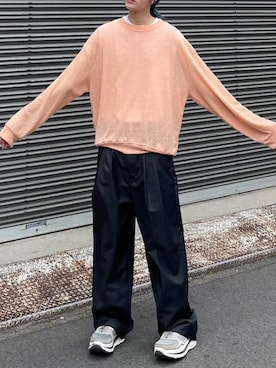 「Chikashitsu +（チカシツプラス）のアイテム（ニット/セーター）」を使った、Never mind the XU / Chikashitsu+さん（メンズ・180cm）の秋コーディネート