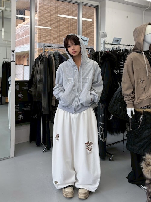 セール】【NOT KNOWING】Gothic Cross Hood Zip Up / 【ノットノー