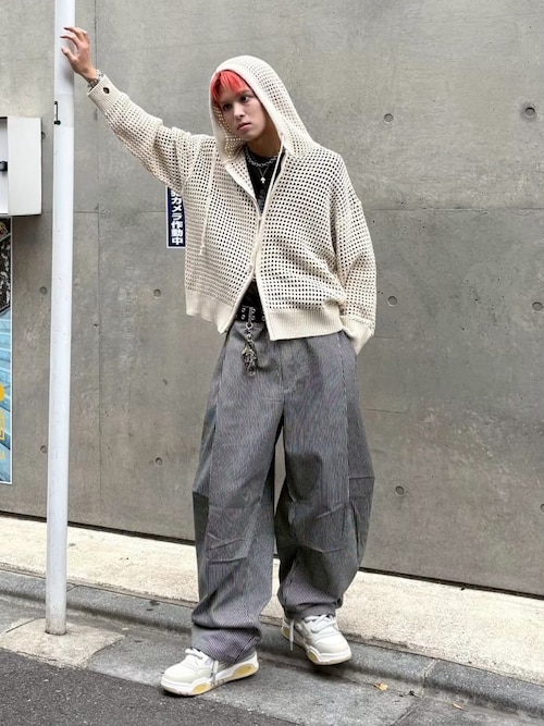 【入手困難】FINAL 　メッシュ　パーカー 受注制【Never mind the XU】mesh zip damage hoodie (2color