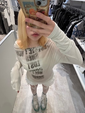 「KAIYA（カイヤ）のアイテム」を使った、Never mind the XU / Chikashitsu+さん（レディース・165cm）の冬コーディネート