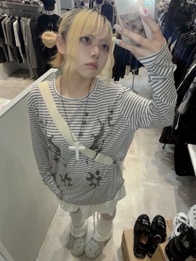 「CRANK（クランク）のアイテム」を使った、Never mind the XU / Chikashitsu+さん（レディース・165cm）の冬コーディネート