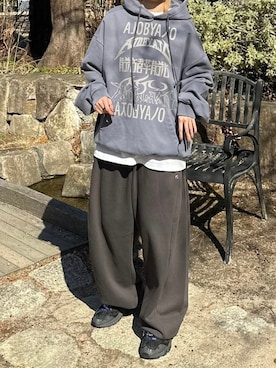 「AJOBYAJO（アジョバイアジョ）のアイテム（トップス）」を使った、Never mind the XU / Chikashitsu+さん（レディース・161cm）の冬コーディネート