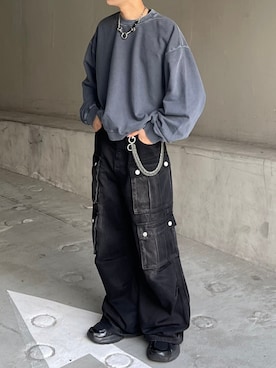 「Chikashitsu +（チカシツプラス）のアイテム」を使った、Never mind the XU / Chikashitsu+さん（骨格ストレート・メンズ・171cm）の冬コーディネート