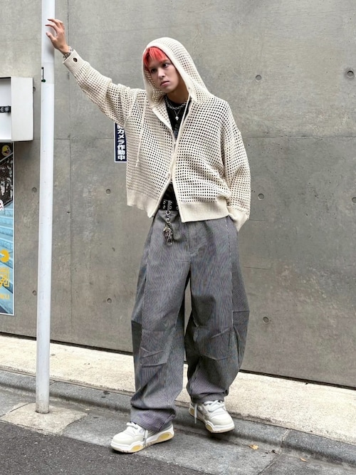 Never mind the XU】mesh zip hoodie / 【ネバーマインド ザ