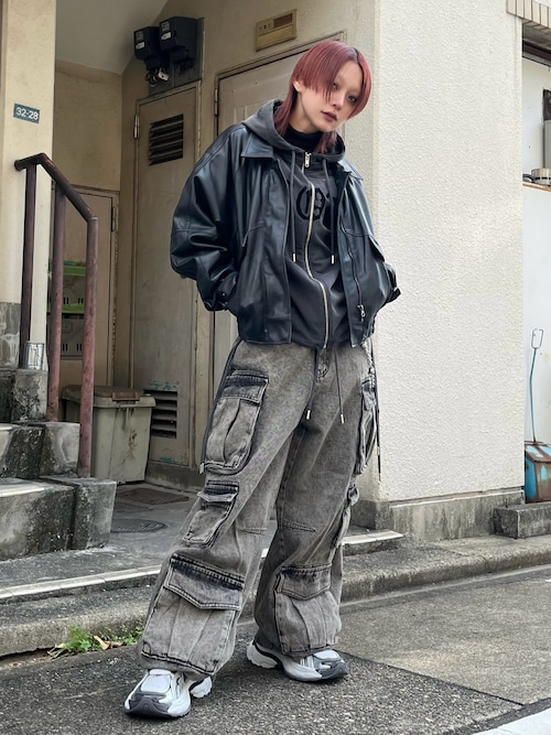 Never mind the XU】pocket cargo denim pants / 【ネバー