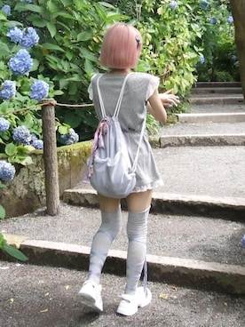 「アイテム（チュニック）」を使った、Never mind the XU / Chikashitsu+さん（レディース・152cm）の秋コーディネート