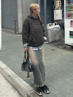 「NOMANUAL（NOMANUAL）のアイテム」を使った、Never mind the XU / Chikashitsu+さん（レディース・162cm）の秋コーディネート