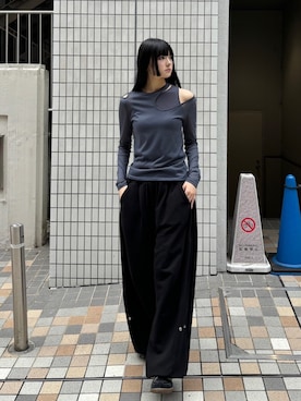 「Chikashitsu +（チカシツプラス）のアイテム（スウェットパンツ）」を使った、Never mind the XU / Chikashitsu+さん（レディース・170cm）の秋コーディネート