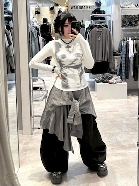 「Chikashitsu +（チカシツプラス）のアイテム」を使った、Never mind the XU / Chikashitsu+さん（レディース・156cm）の冬コーディネート