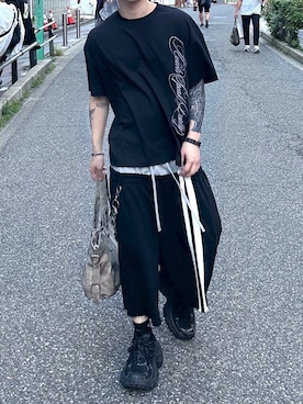 「Chikashitsu +（チカシツプラス）の【Chikashitsu +】wave chain bracelet / 【チカシツプラス】ウェーブチェーンアンティークブレスレット（ブレスレット、シルバー系）」を使った、Never mind the XU / Chikashitsu+さん（レディース・150cm）の夏コーディネート