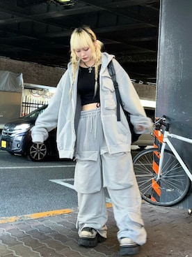 Never mind the XU / Chikashitsu+さん（レディース・153cm）の秋コーディネート