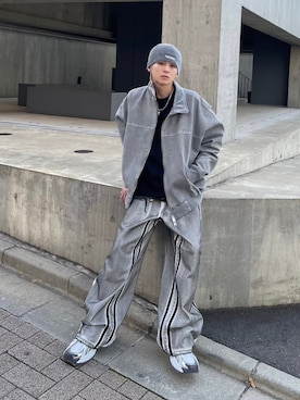「NOMANUAL（NOMANUAL）のアイテム（帽子）」を使った、Never mind the XU / Chikashitsu+さん（メンズ・173cm）の冬コーディネート
