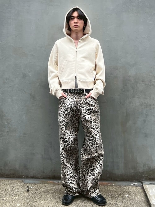 CS】cropped double zip hoodie (ivory) / 【シーエス】クロップド