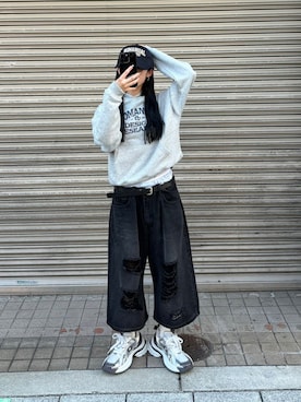 「NOMANUAL（NOMANUAL）のアイテム（帽子）」を使った、Never mind the XU / Chikashitsu+さん（レディース・160cm）の秋コーディネート