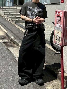 「Chikashitsu +（チカシツプラス）のアイテム」を使った、Never mind the XU / Chikashitsu+さん（メンズ・170cm）の夏コーディネート