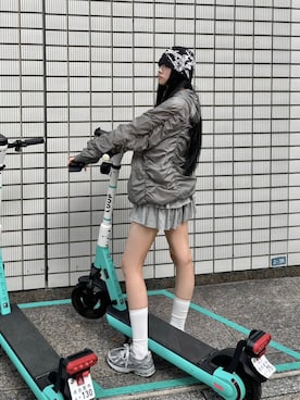 「NOMANUAL（NOMANUAL）のアイテム（帽子）」を使った、Never mind the XU / Chikashitsu+さん（レディース・170cm）の秋コーディネート