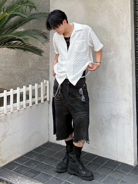 「アイテム（タンクトップ）」を使った、Never mind the XU / Chikashitsu+さん（骨格ナチュラル・メンズ・175cm）の冬コーディネート